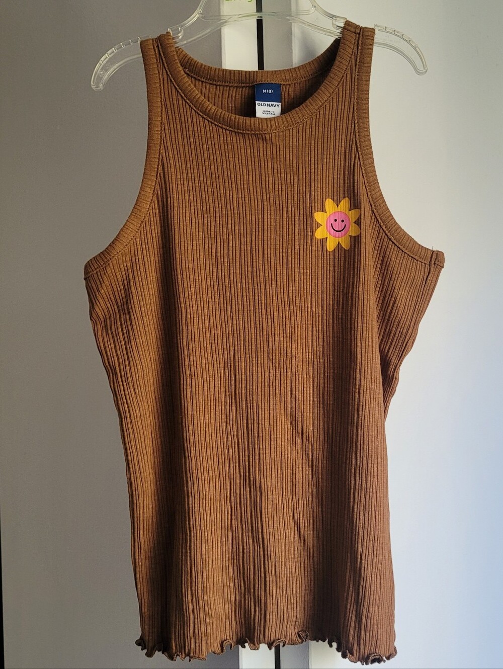 Size 8 Old Navy Tank With Smiley Face Flower